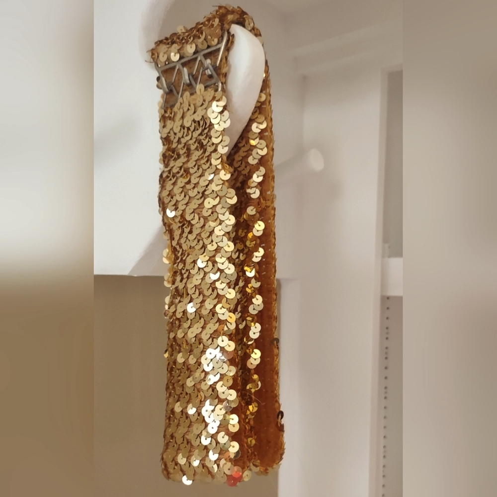 Plus Size Gold Sequins Stretchy Belt